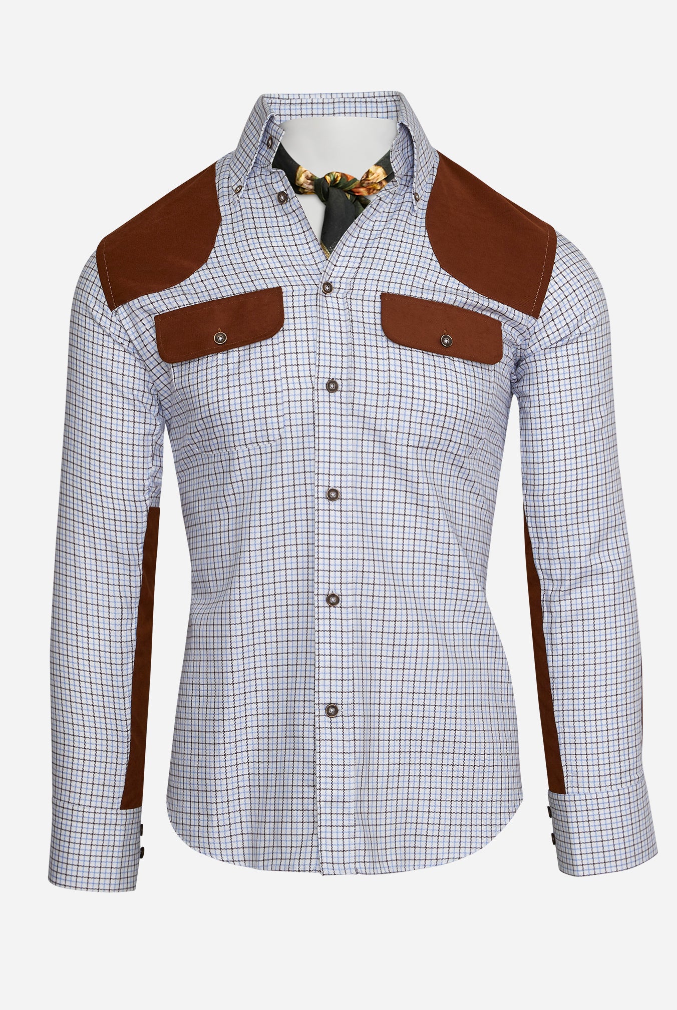 JD Field Shirt in Blue/Brown Plaid