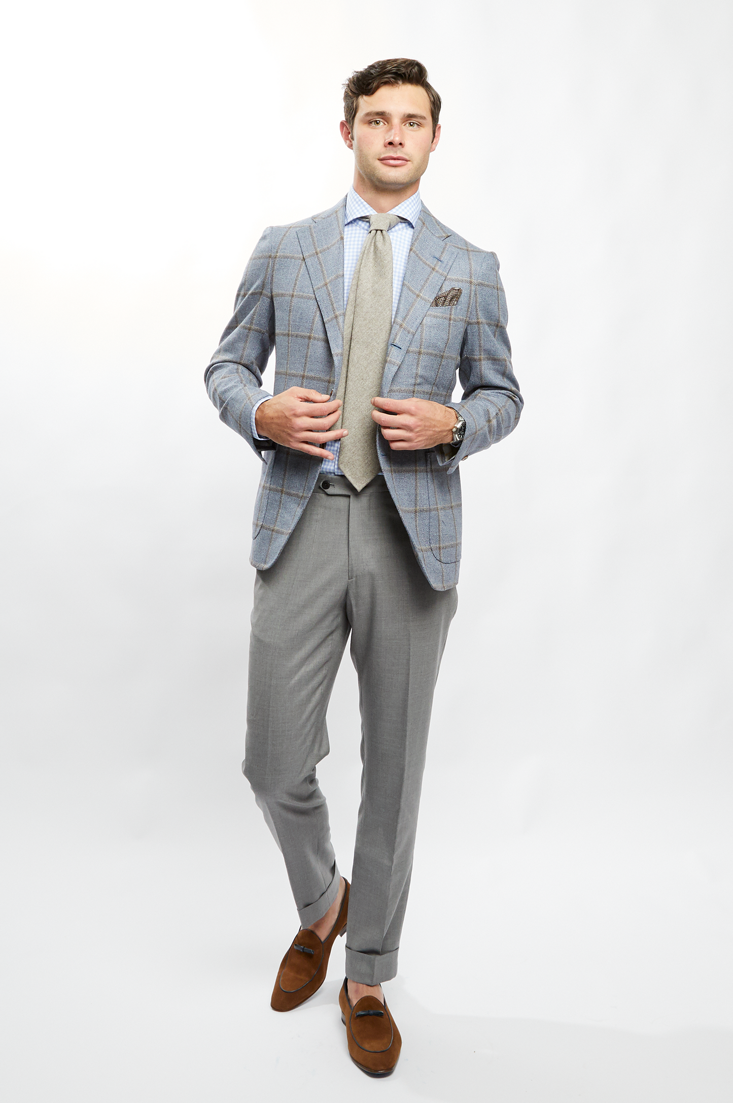 James Jacket in Blue/Brown