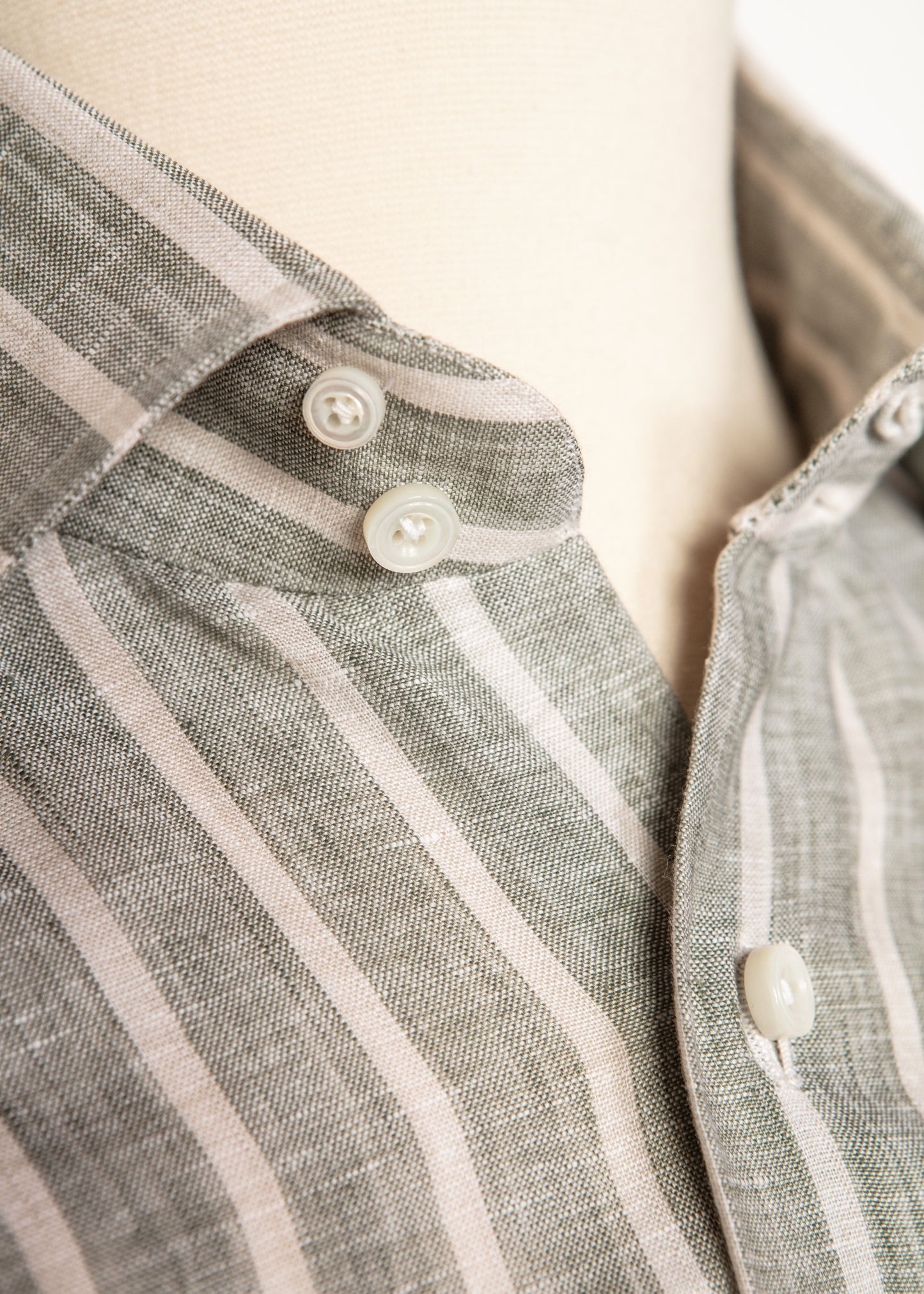 Classic Shirt in Sage w/White Stripes