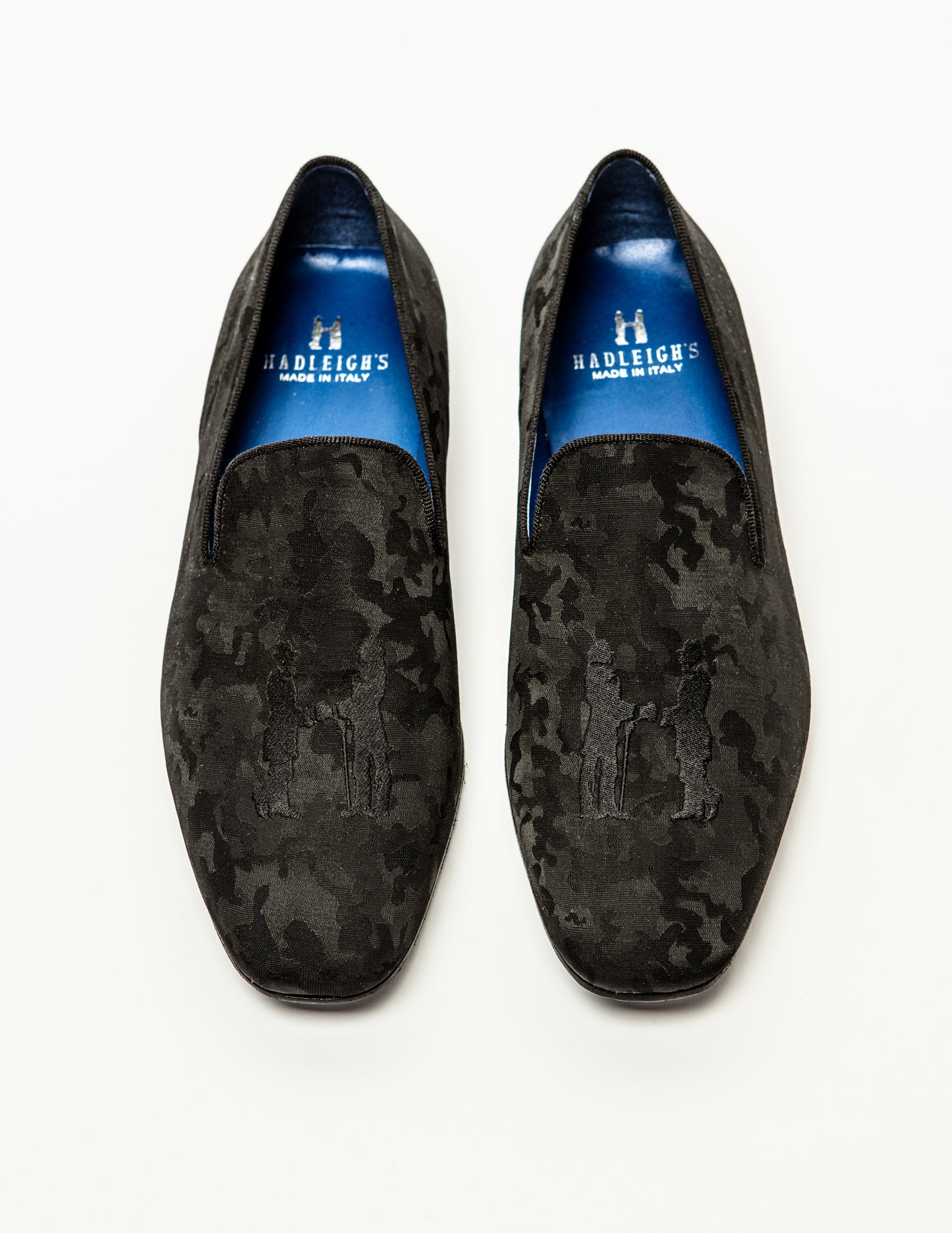 Slipper in Black Camo with Black Logo