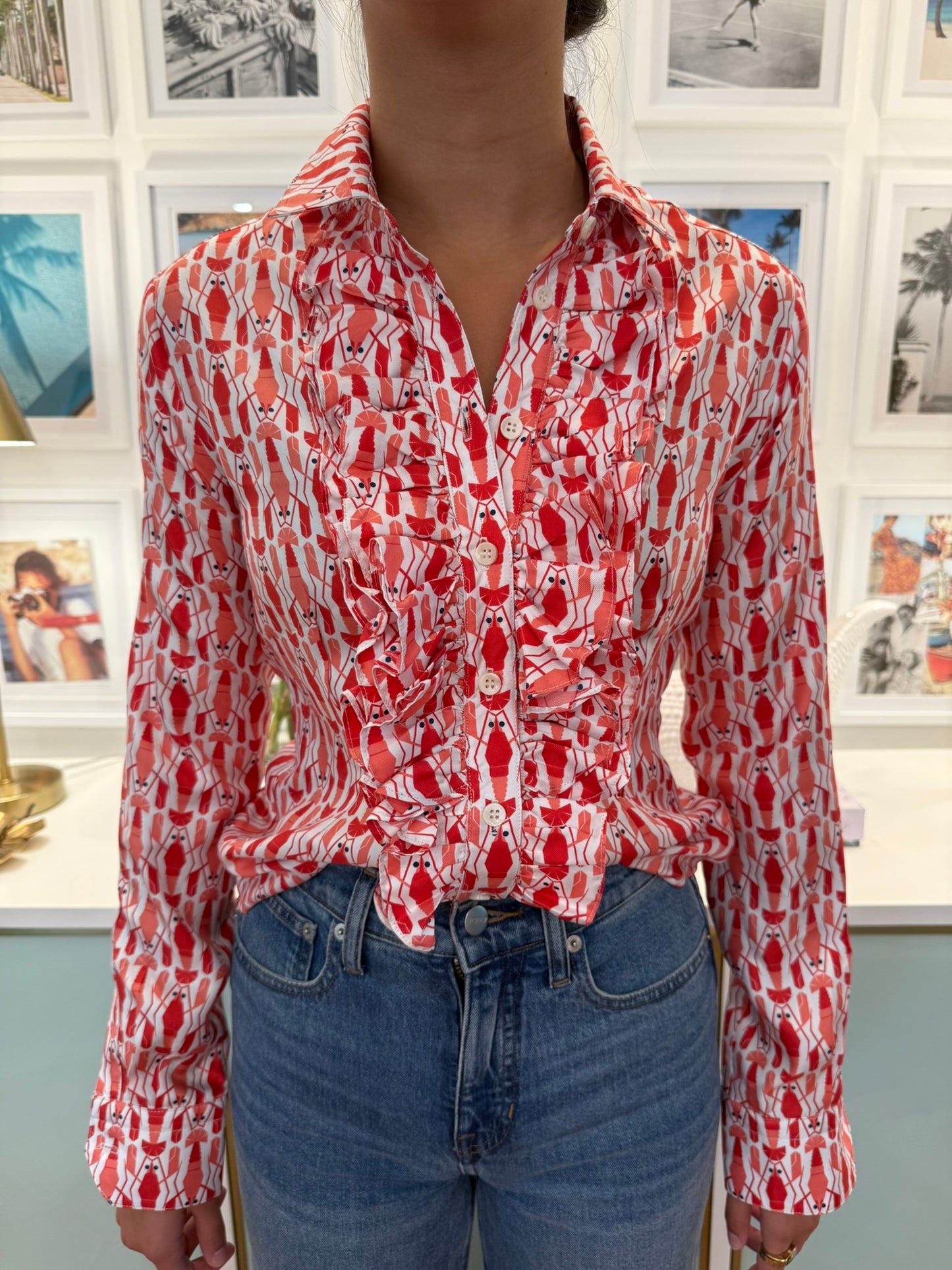 HGIRL BELINDA BLOUSE IN RED LOBSTER