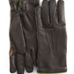Hunting Gloves in Dark Brown Leather w/Green Trim