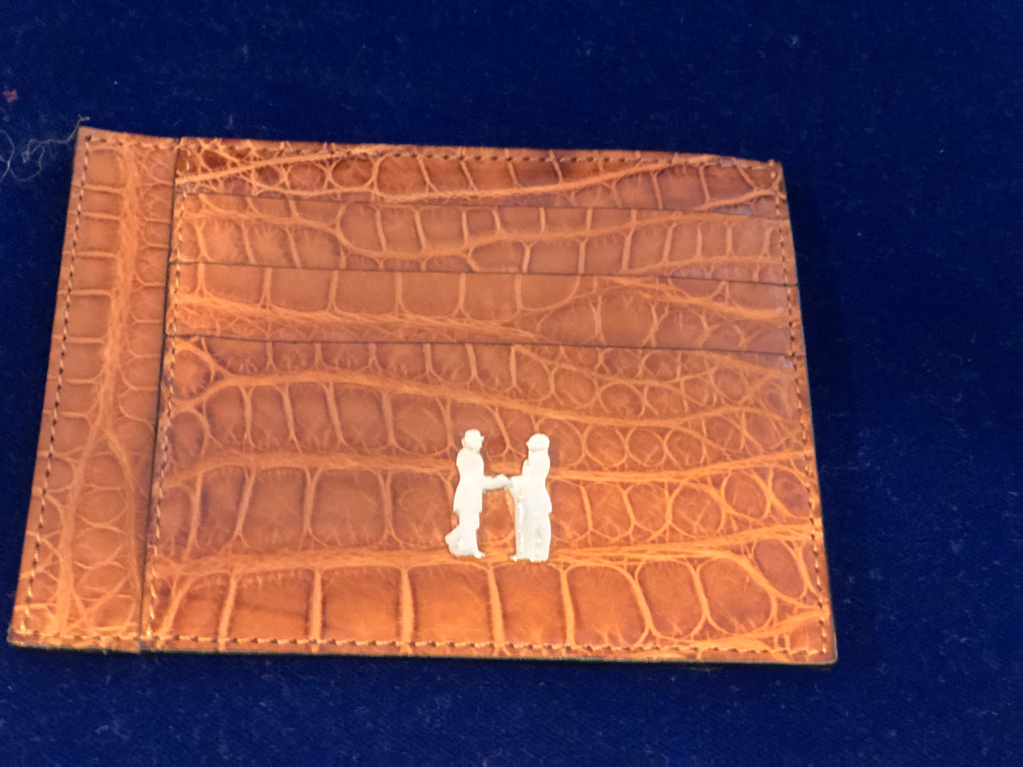 Card Holder in Alligator Gold