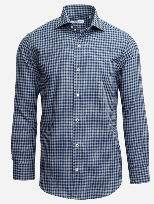 Sport Shirt in Blue/Navy Buffalo Check