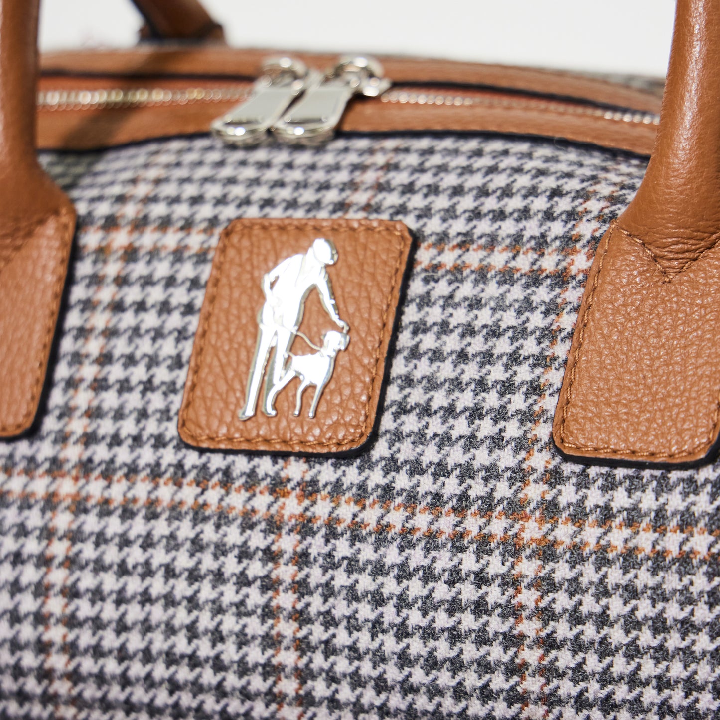 Houndstooth Wool Weekender Bag