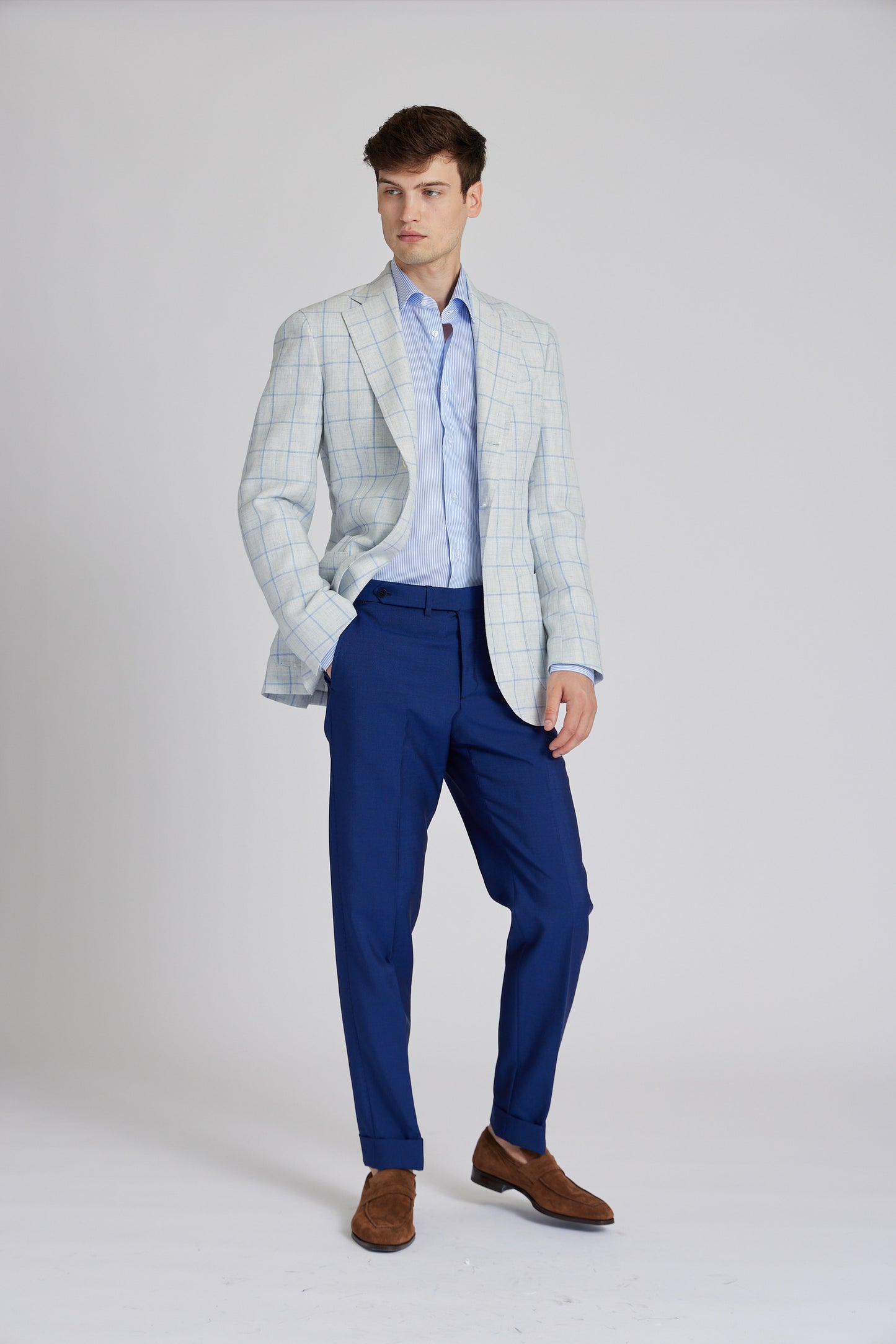 James Jacket in Baby Blue Windowpane