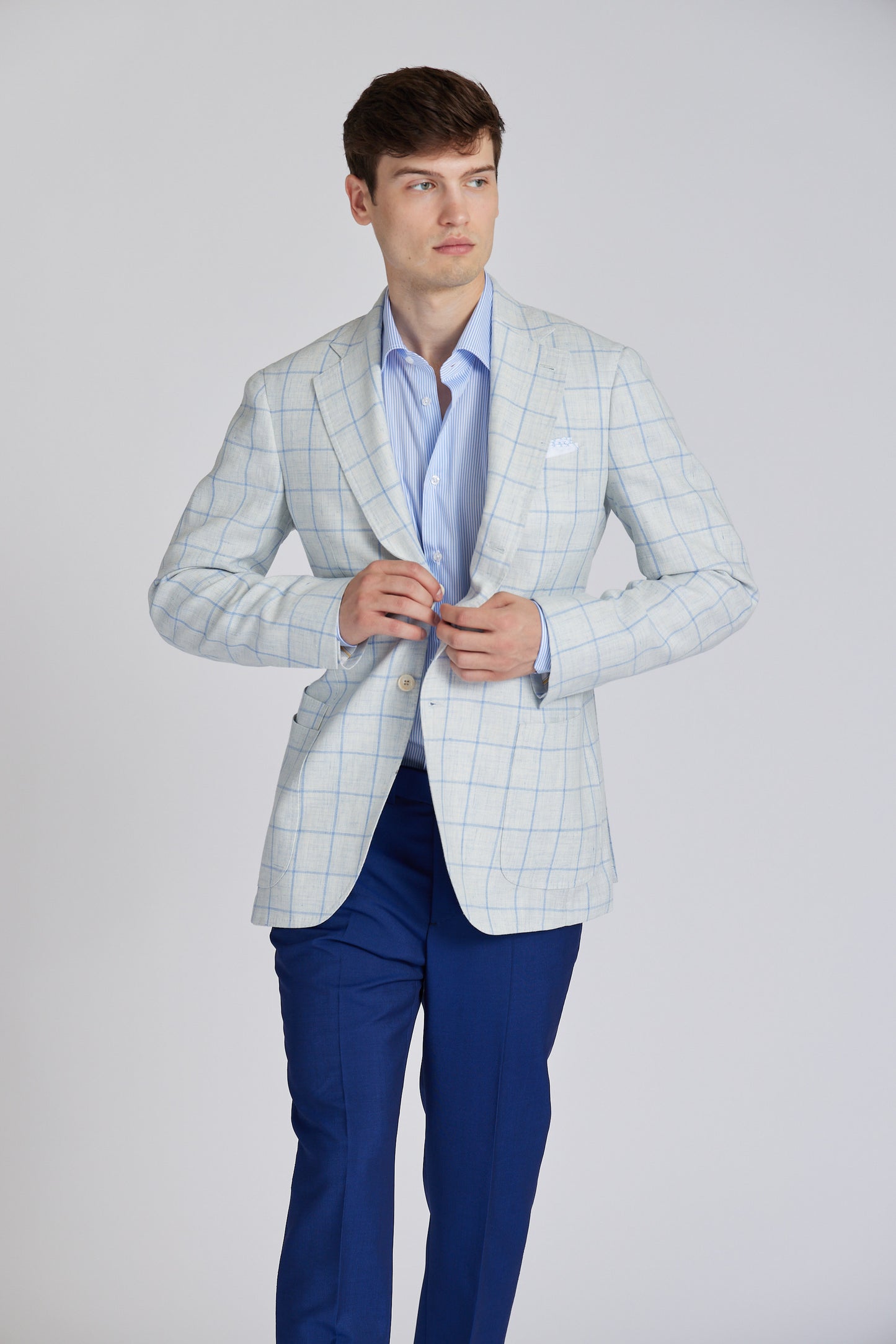 James Jacket in Baby Blue Windowpane