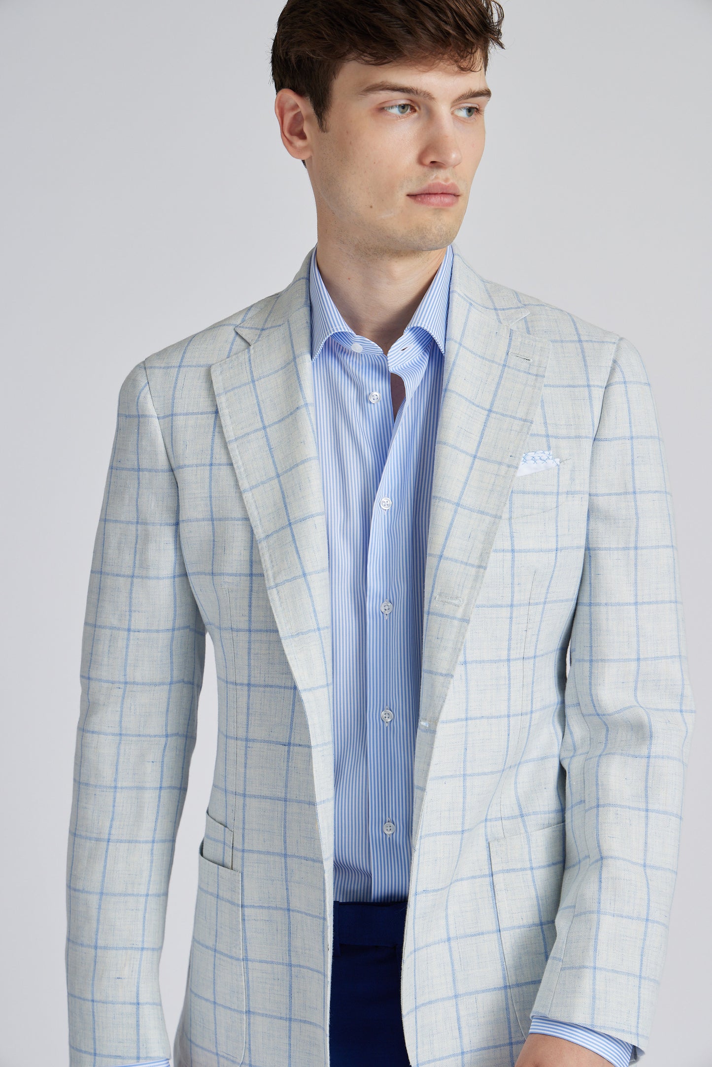 James Jacket in Baby Blue Windowpane