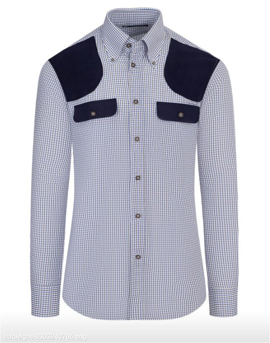 JD Field Shirt in Navy/Brown Tattersall Plaid