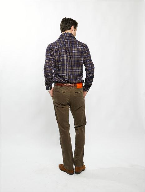 Kacey Field Shirt in Brown/Blue Plaid