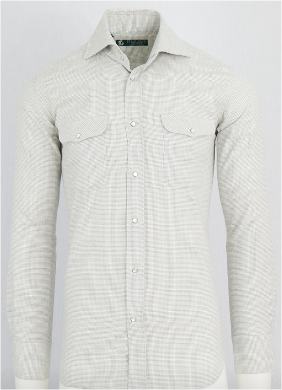 Kacey Field Shirt in Grey Houndstooth
