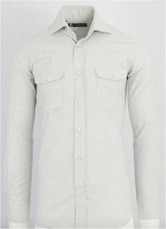 Kacey Field Shirt in Grey Houndstooth