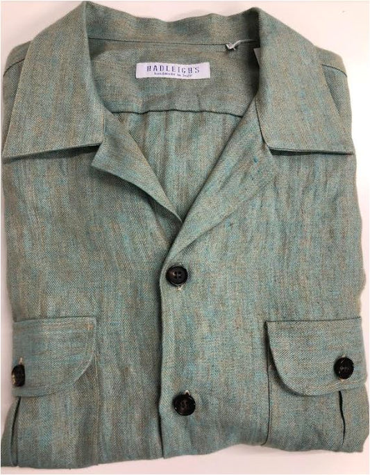 Linen Camp Collar Work Shirt