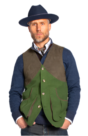 Moleskin Harkey Field Vest in Green