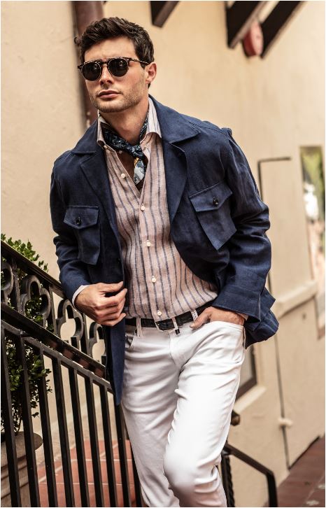 Sahariana Over Shirt in Navy