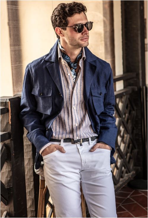 Sahariana Over Shirt in Navy