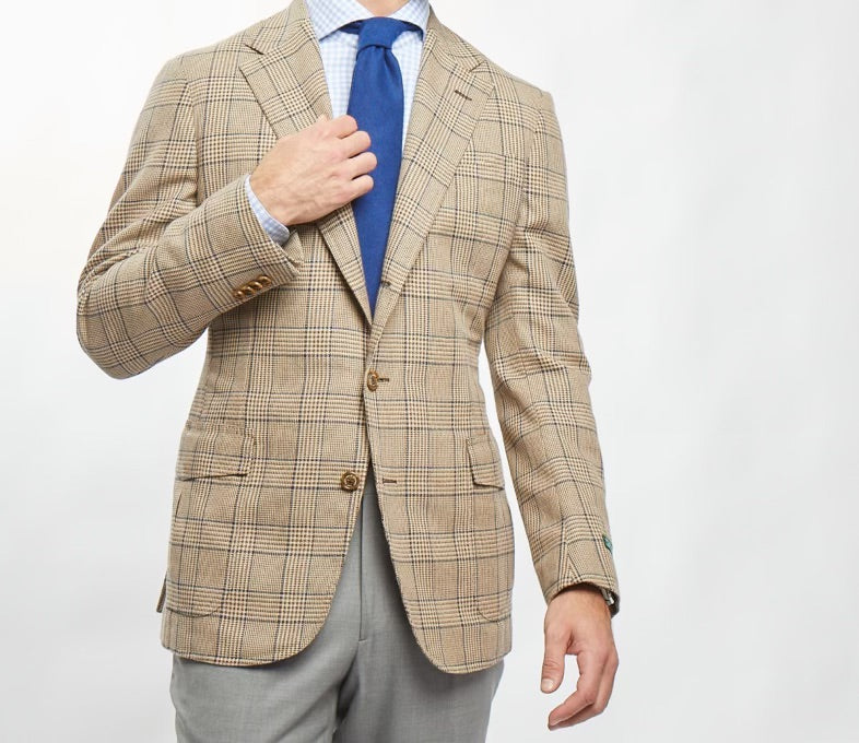 Madison Jacket in Tan Glen Plaid