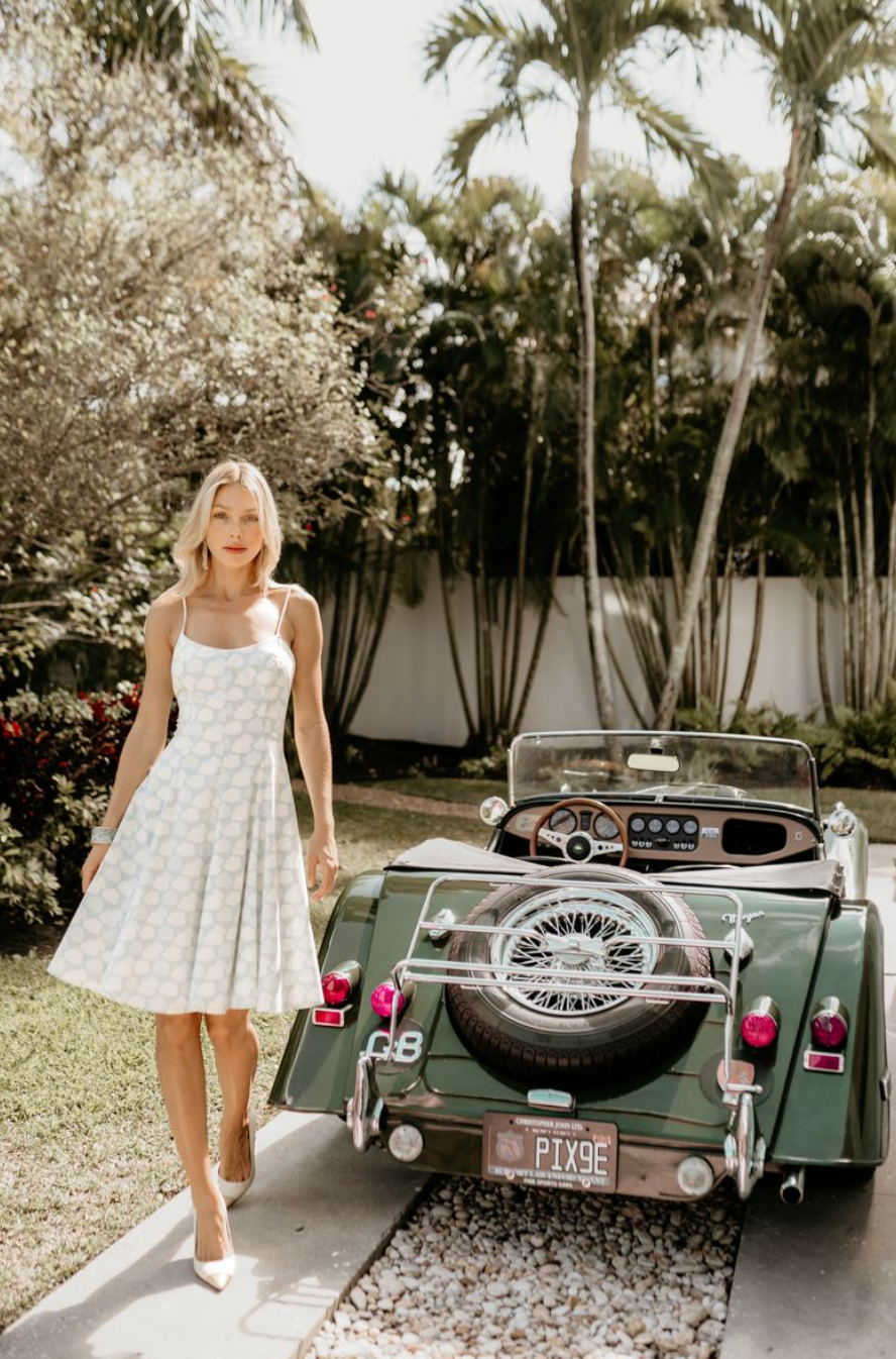 Bianca Dress in Blue Clouds