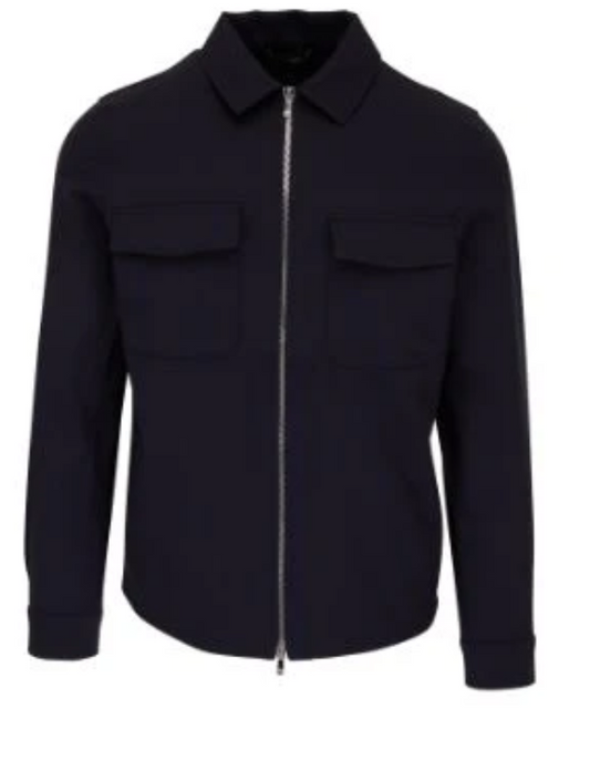 Aviator Jacket in Zip Front in Navy