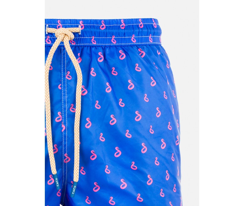 Flamingo Swim Short in Blue Royal