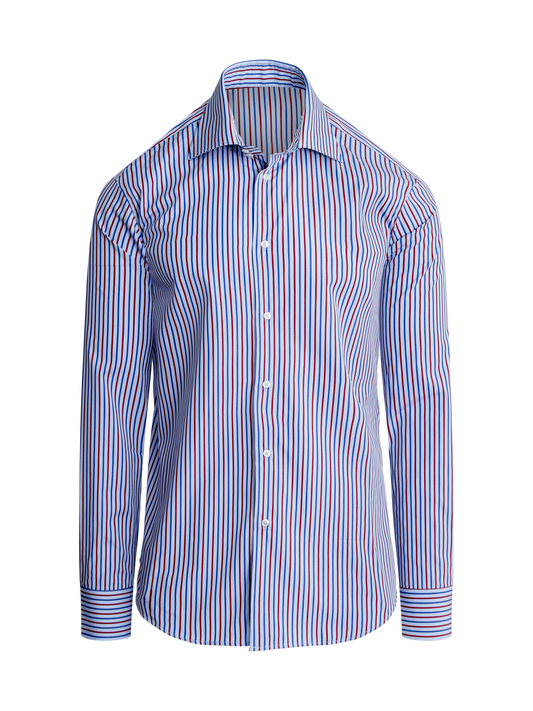 Classic Shirt in Blue with Red Stripe