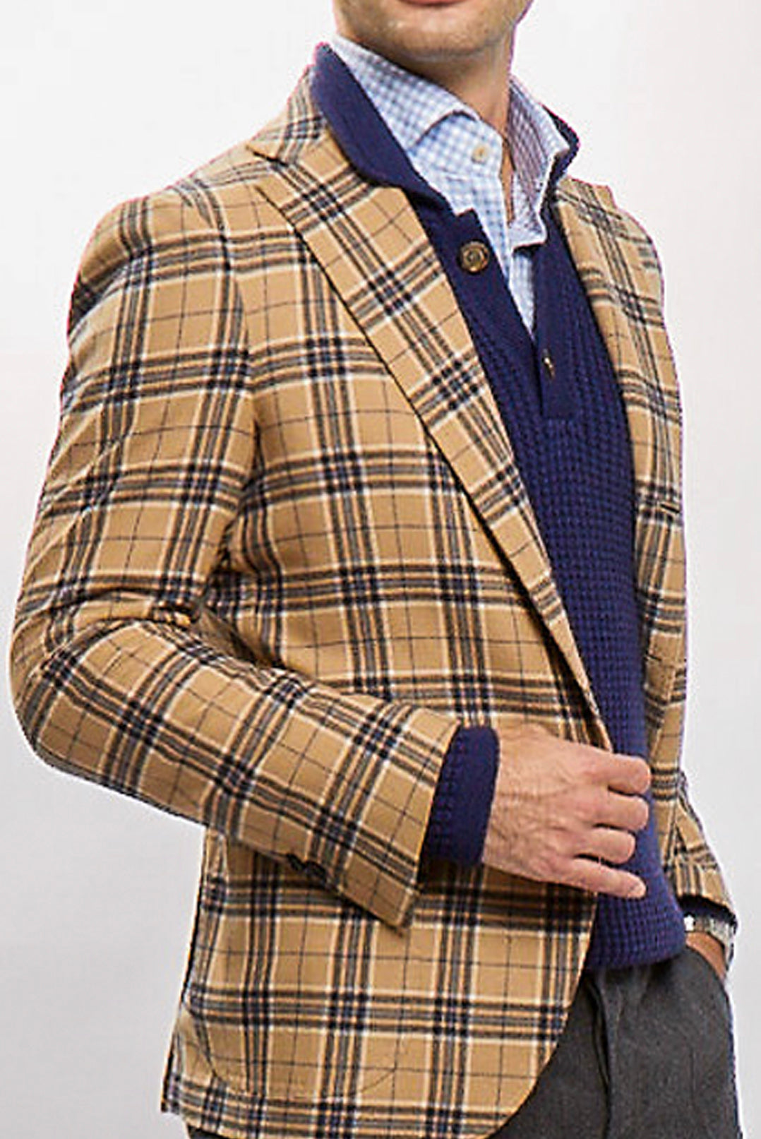 Plaid Patch Pocket Sports Jacket