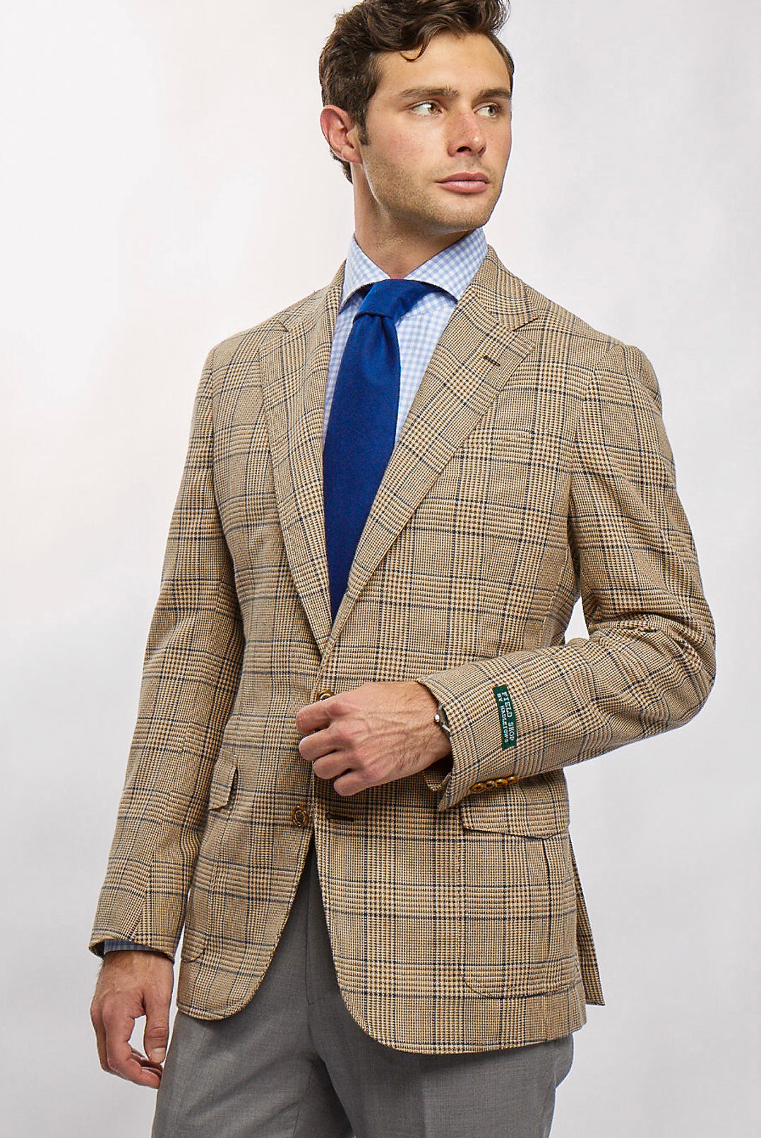 Madison Jacket in Tan Glen Plaid