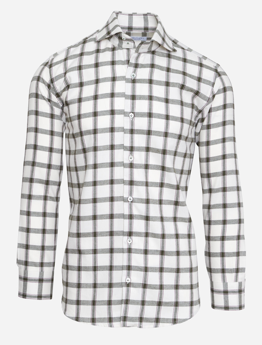 Sport Shirt in Green/White Plaid