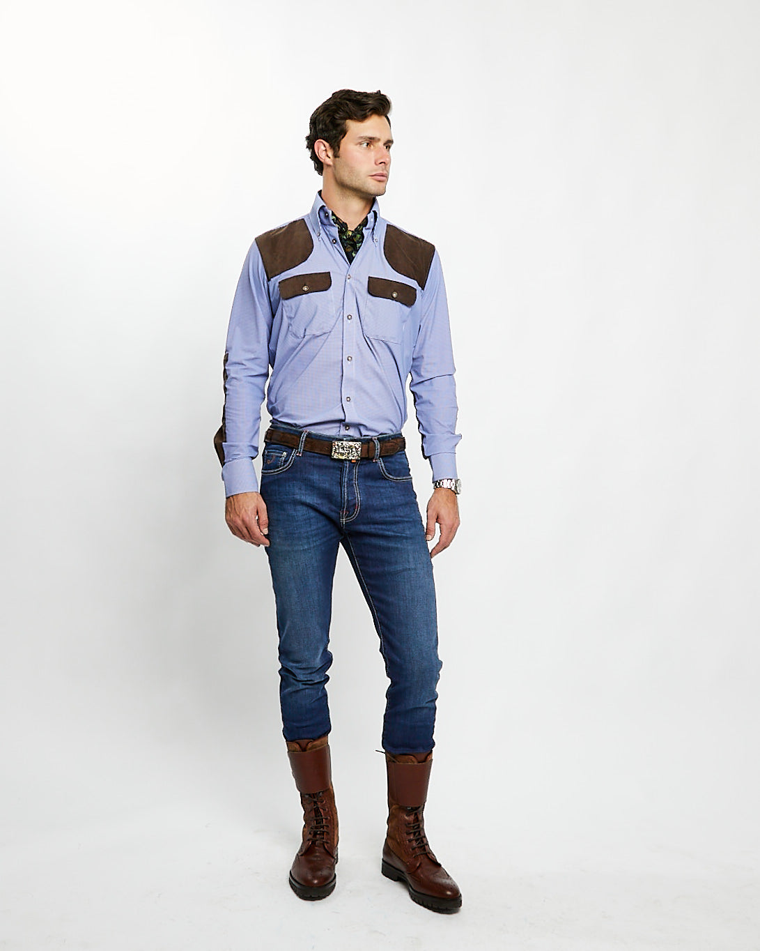 Check jd field shirt in light blue