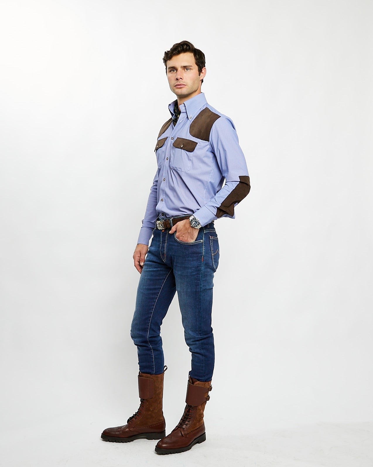 Check jd field shirt in light blue