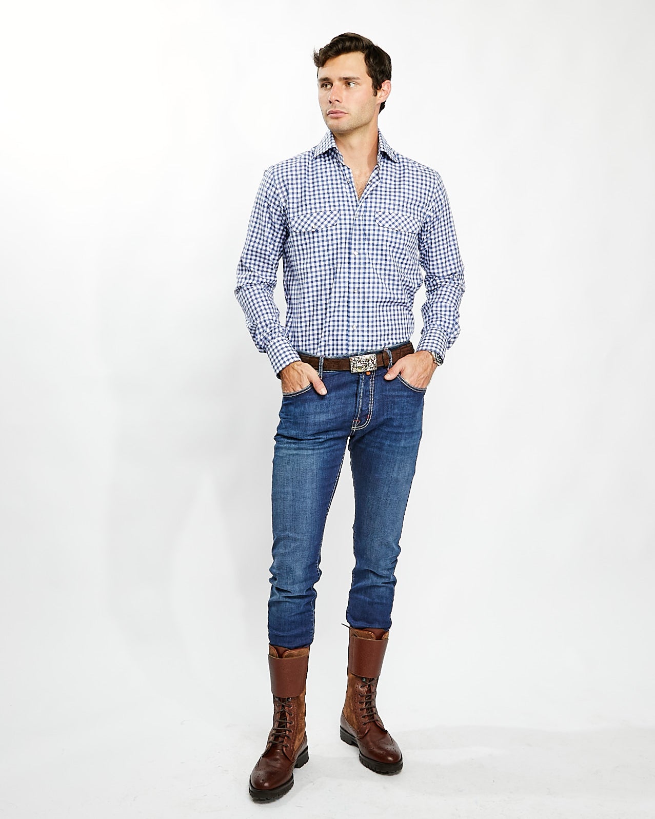 Kacey Shirt in Blue Buffalo Check