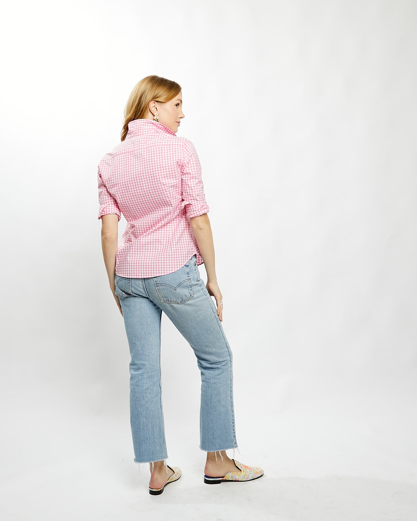 Fiona Blouse in Pink Gingham