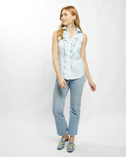 Cinzia Blouse in Aqua Stripe