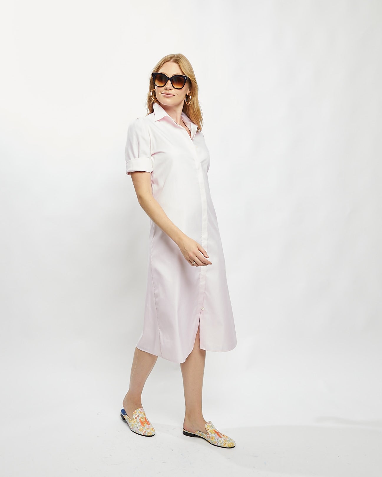 Tracy Dress Long in Panama Pink Pique