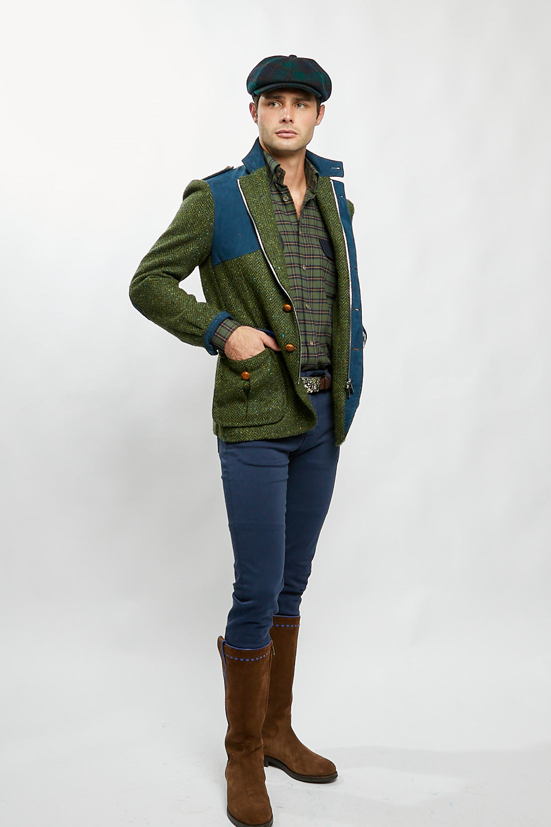 Hemingway Field Jacket in Green Tweed