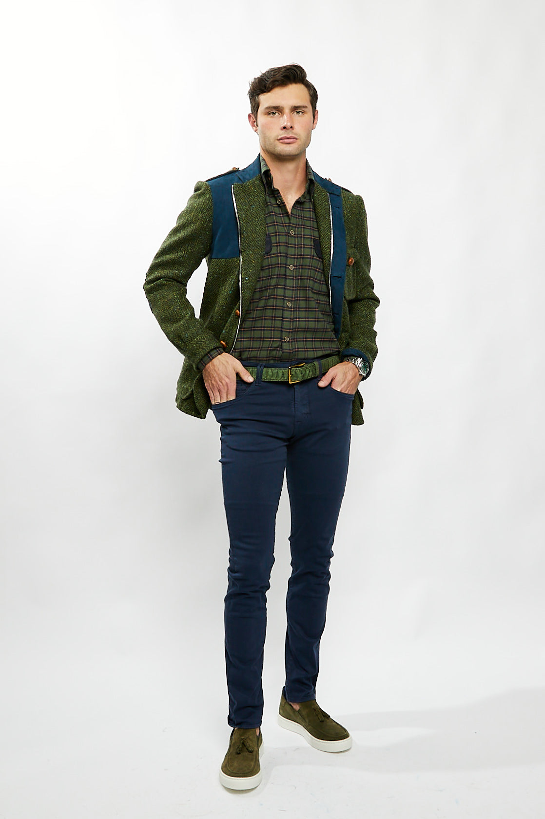 Hemingway Field Jacket in Green Tweed