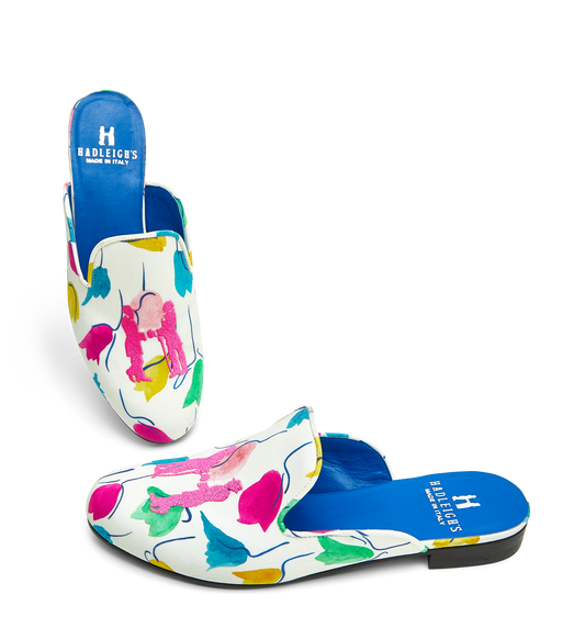 Donna Mule in Pink Tulip with Pink Logo