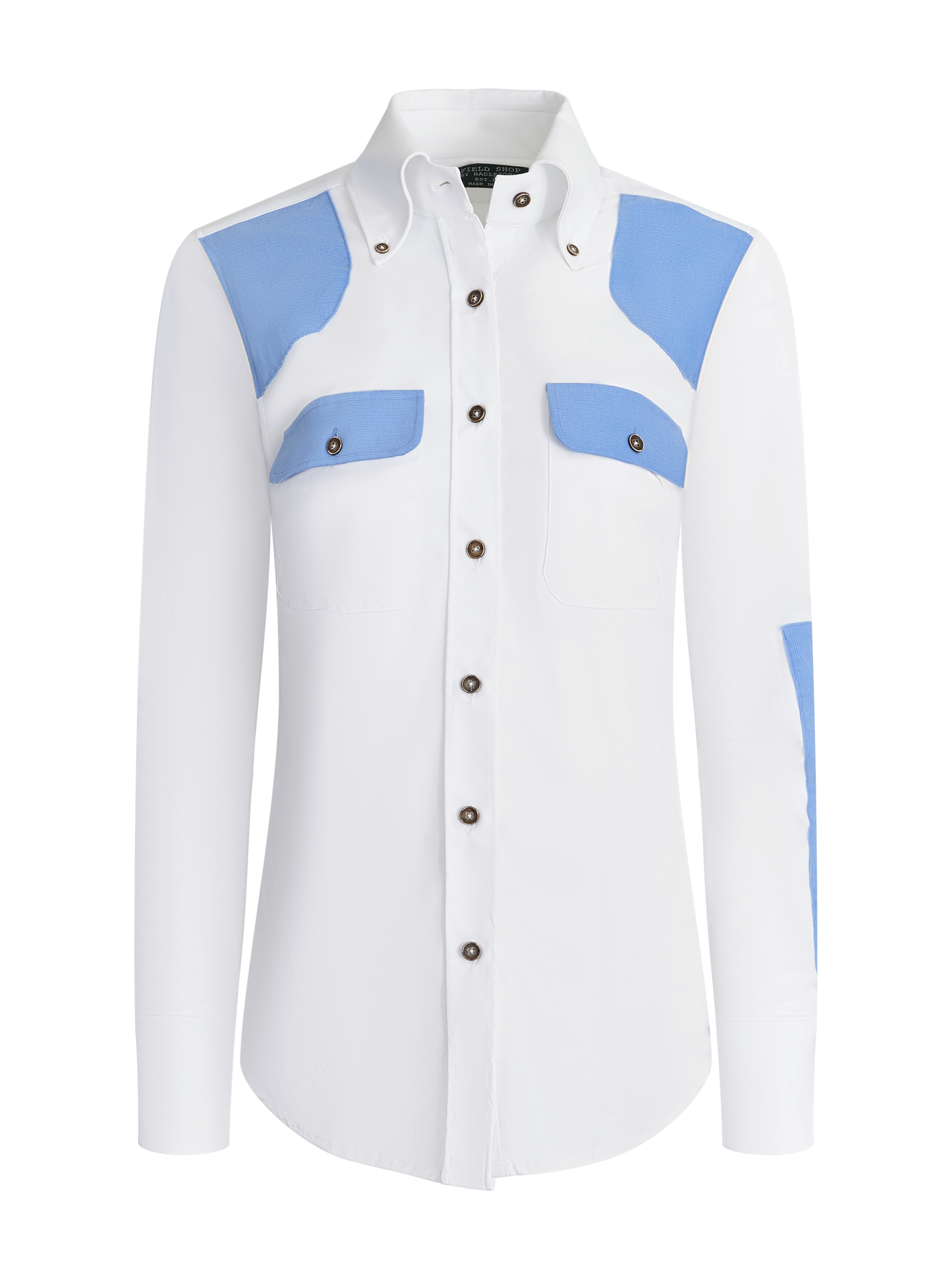 Beth Shirt in White with Blue