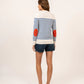 Bregancon R Pop Sweater in Blue with Red