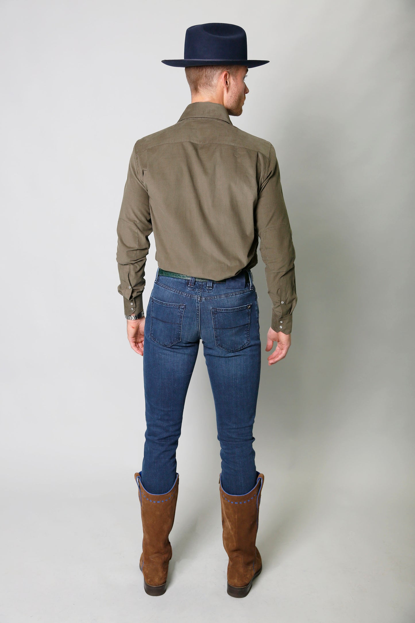 Kacey Shirt in Green Pinwale Corduroy
