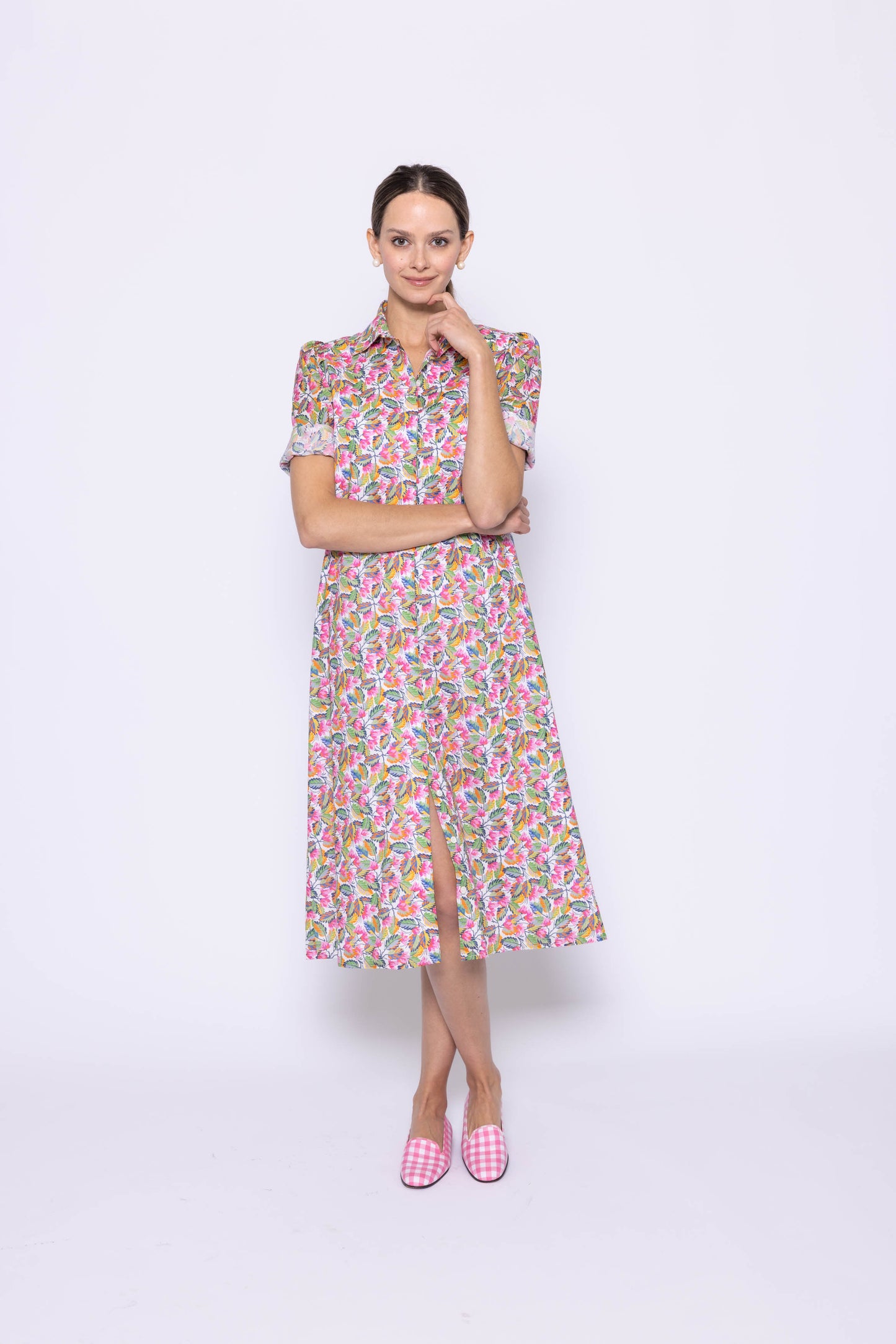 Tracy Dress Long Palm Print