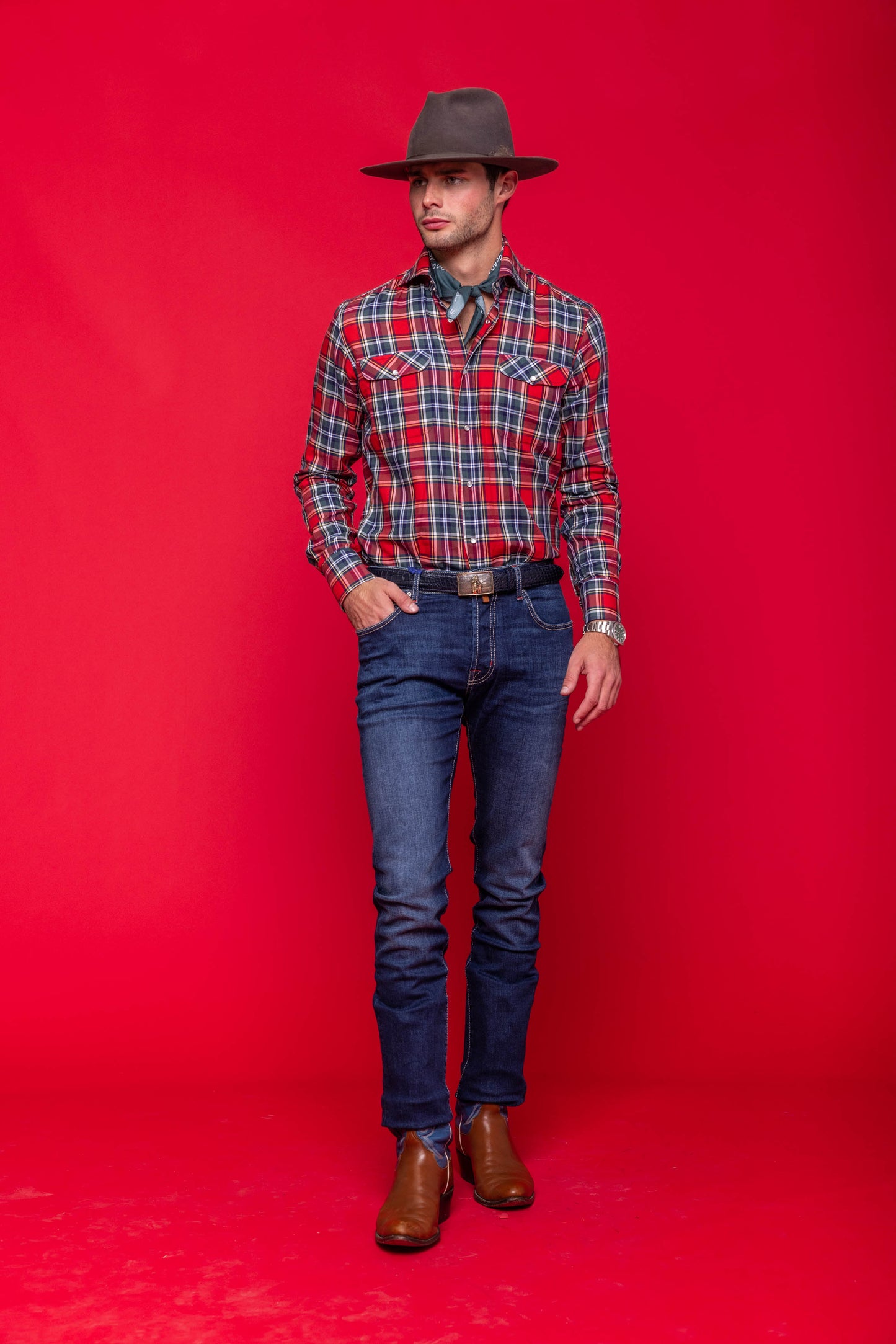 Kacey Field Shirt Red Tartan