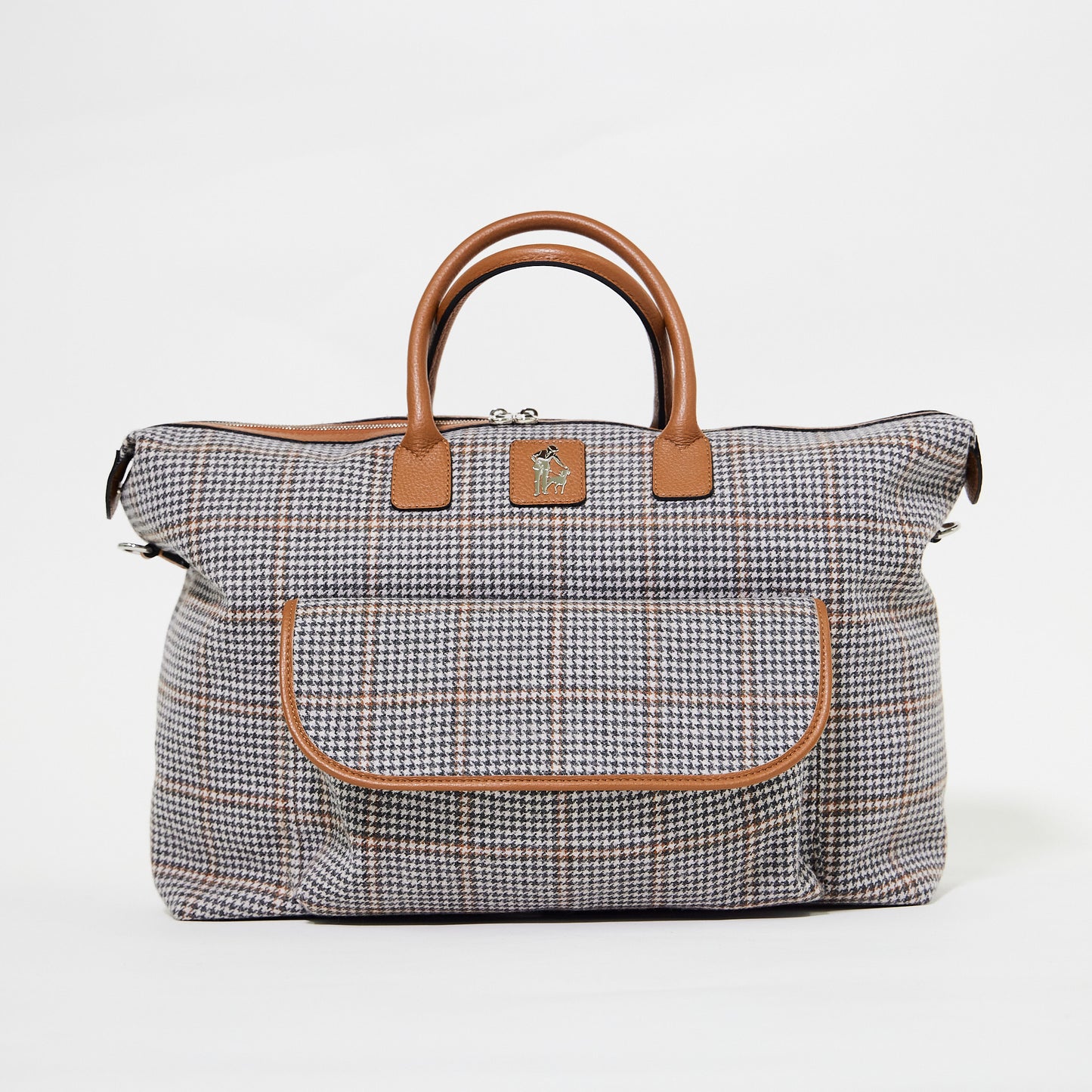 Houndstooth Wool Weekender Bag