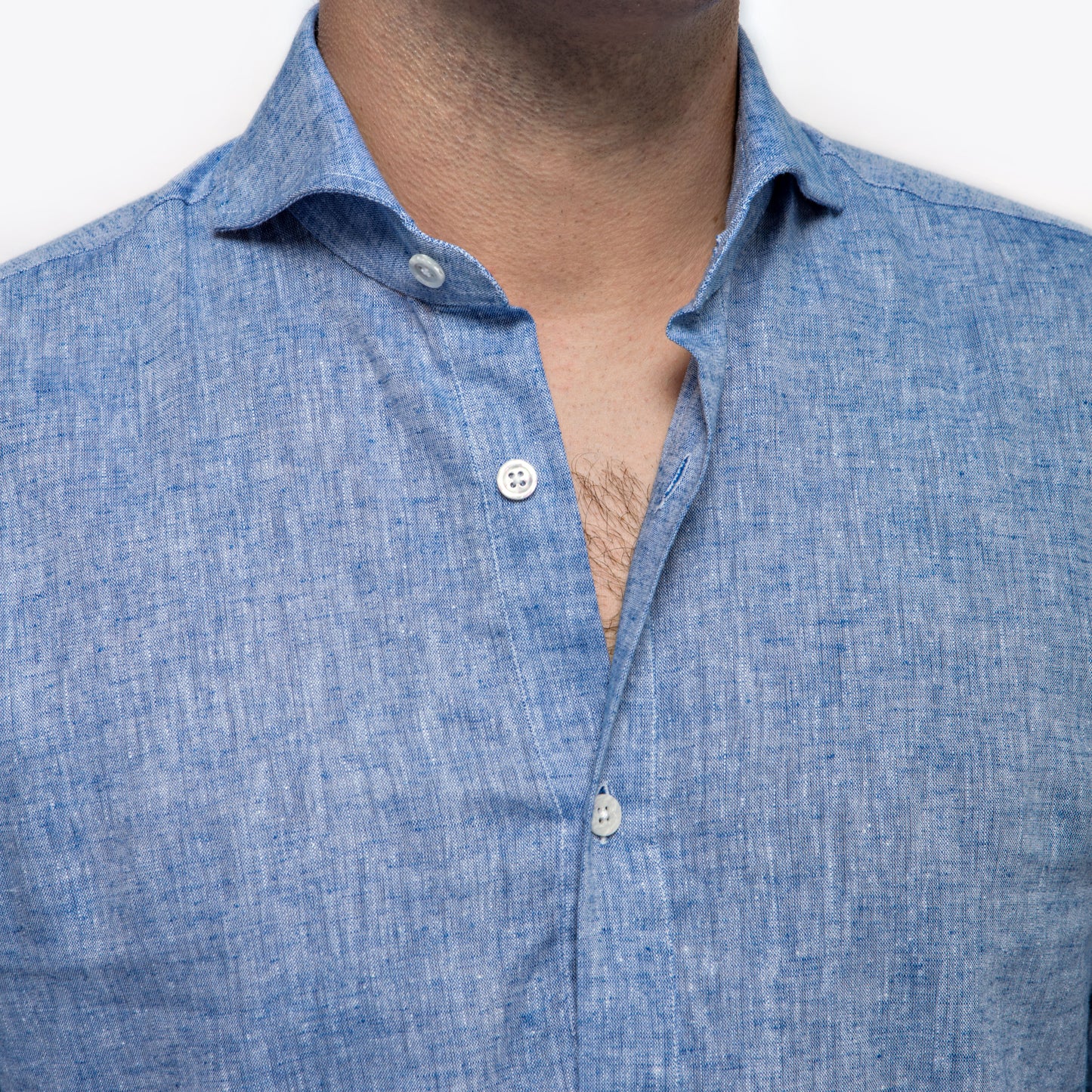 Linen Popover Shirt in Chambray Blue