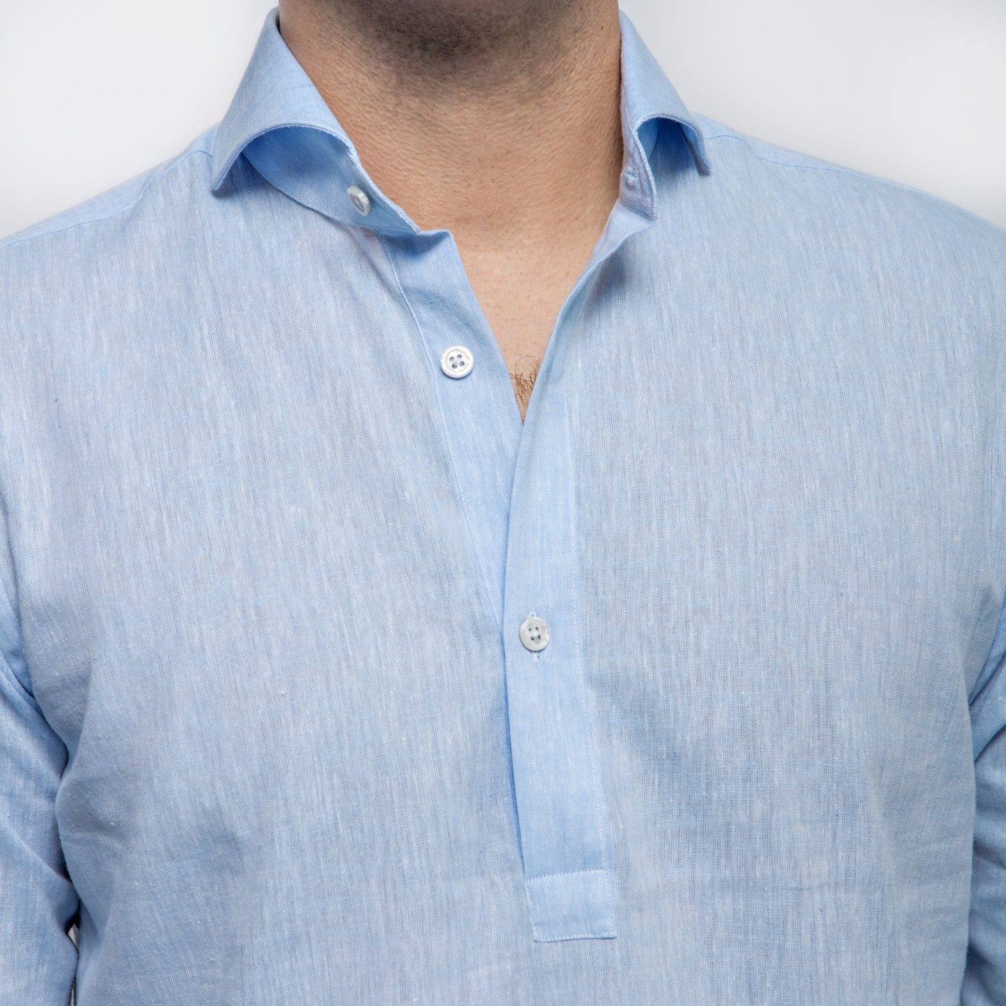 L/S Popover-Lt.Blue Linen