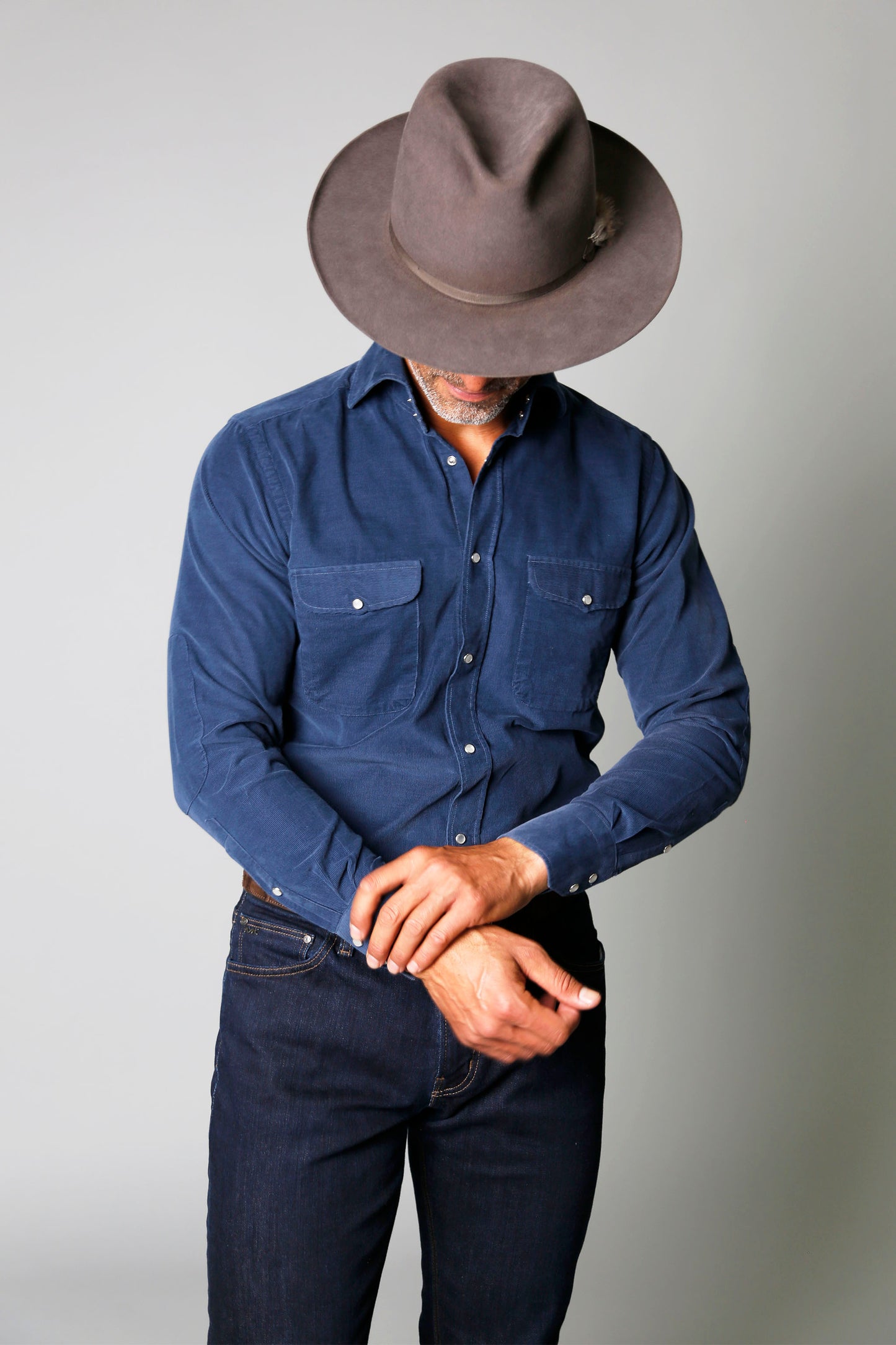 Kacey Shirt in Blue Pinwale Corduroy