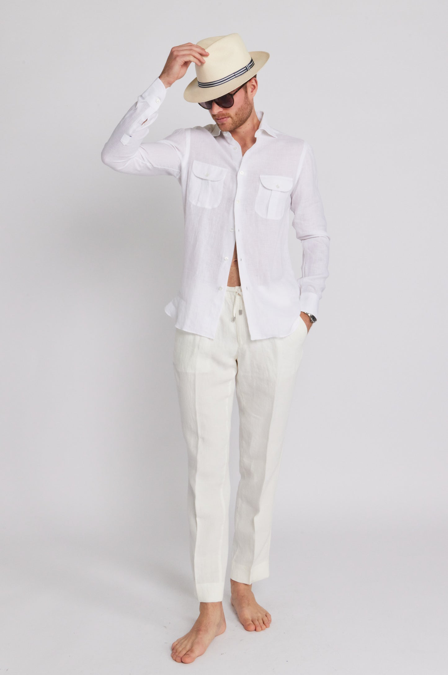 Linen Work Shirt in White