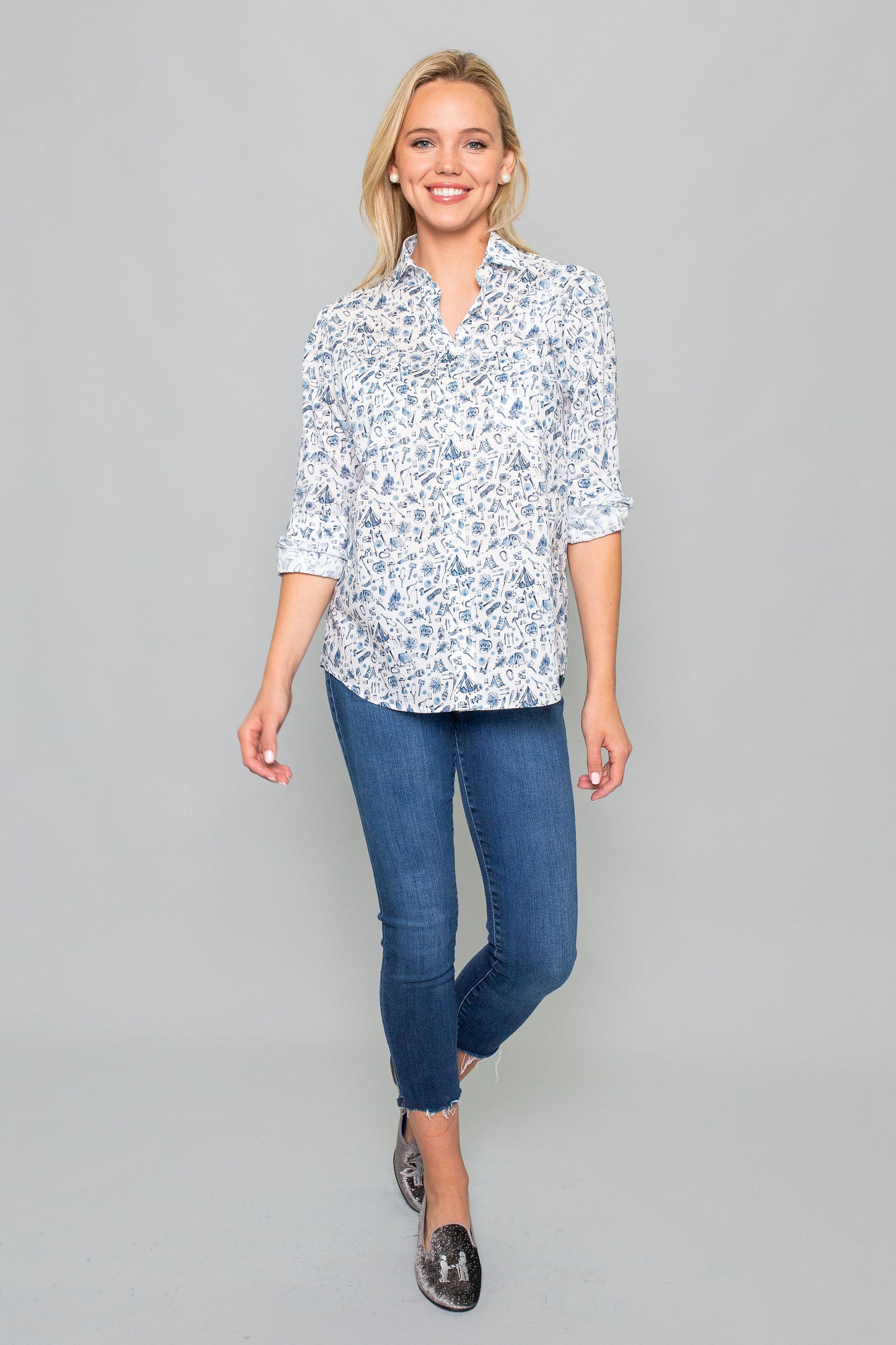 Alaska Blouse Blue Camp