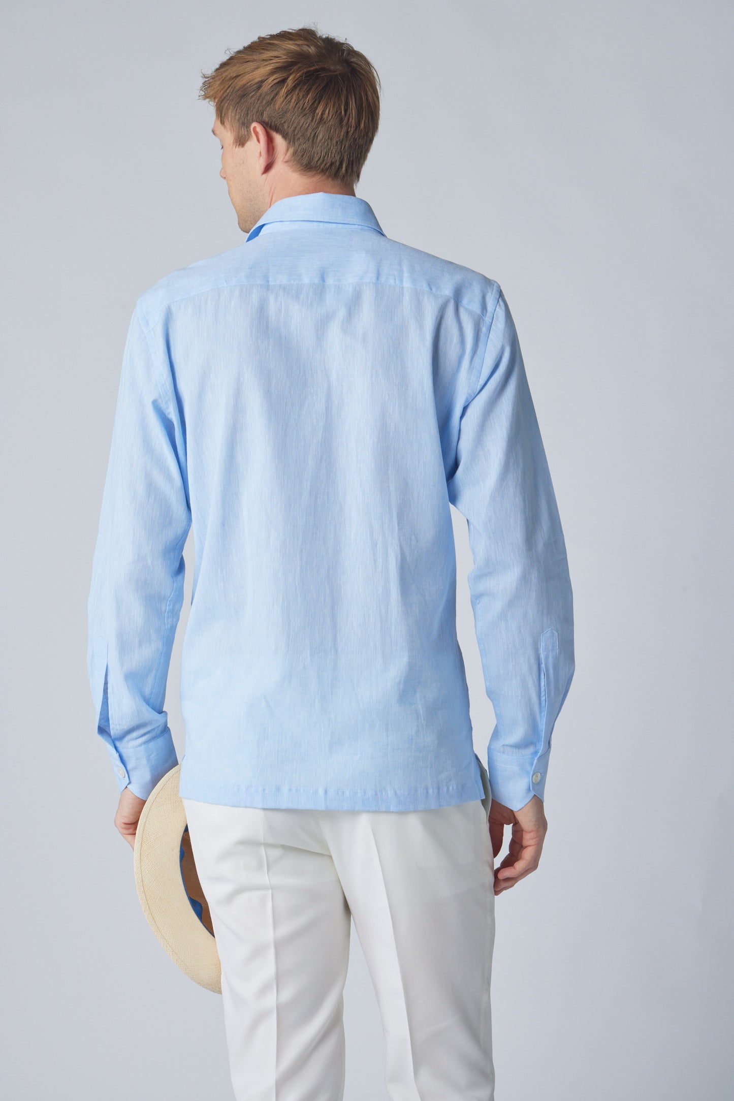 Linen Positano Shirt in Light Blue