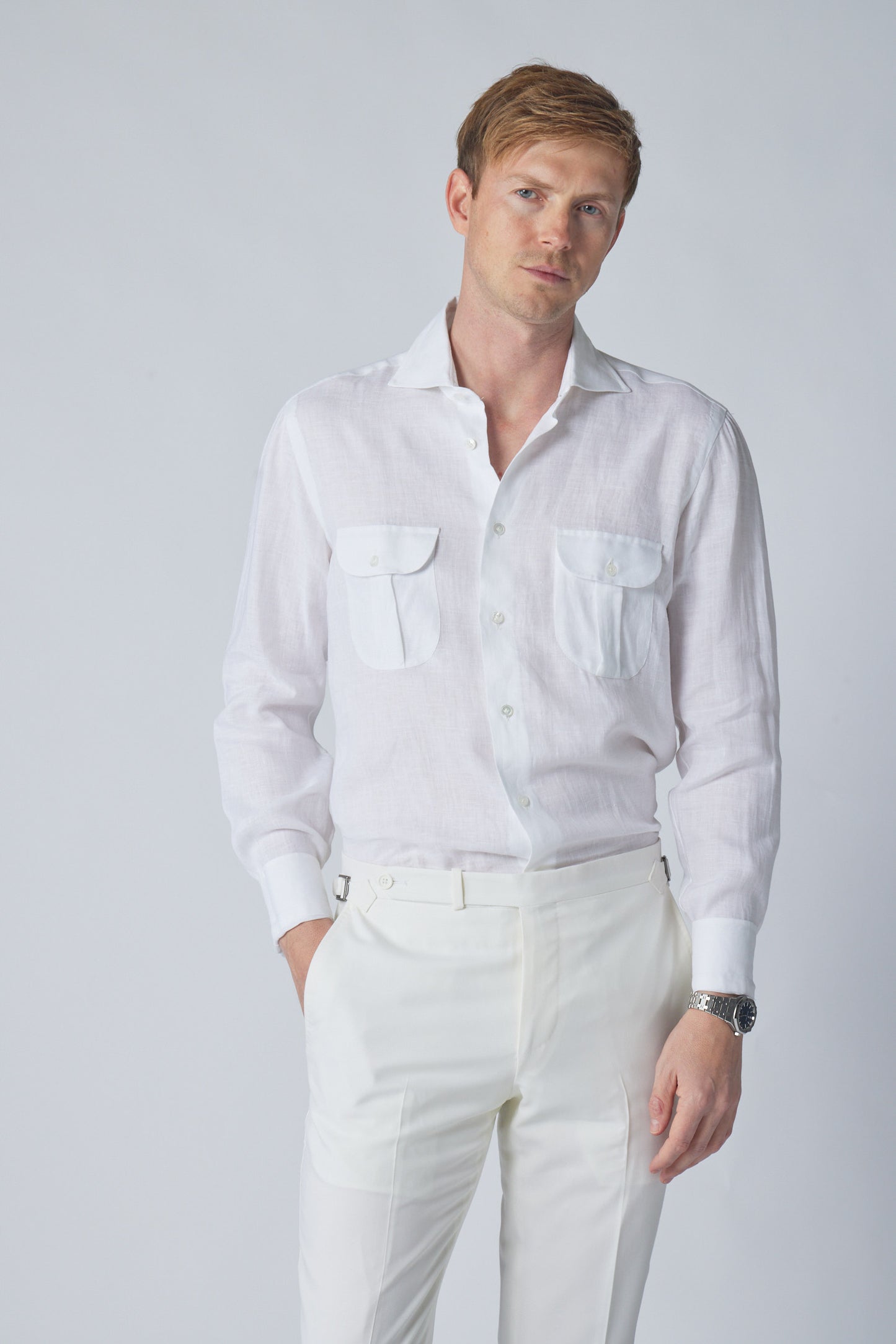 Linen Work Shirt in White